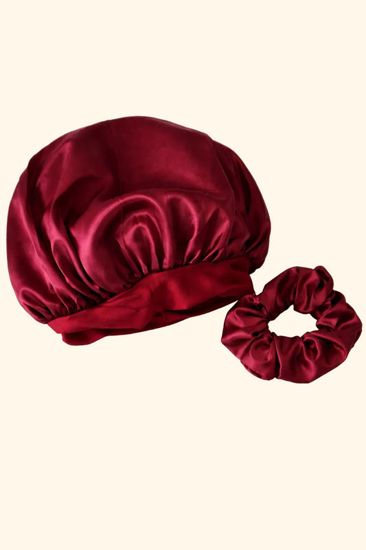 Sleeping cap with one matching scrunchie
